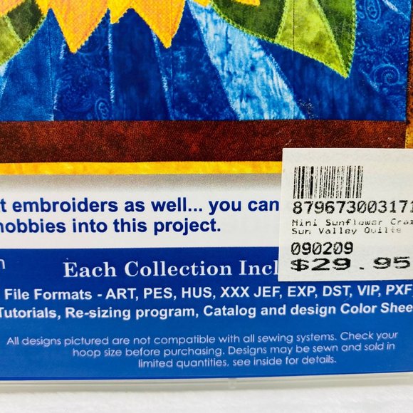 Anita Goodesigns Sunflower Crazy Quilt CD - New - Picture 3 of 4